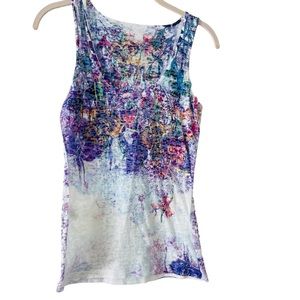 Y2K Sheer Tank Burned Out Floral by Express Size XS